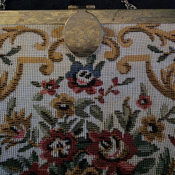 Vintage Embroidered like Purse with Chain - Picture 4 of 5